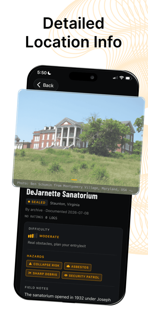 uMaps App Store screenshot — detailed location info for a spot