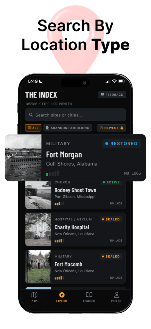 uMaps App Store screenshot — search by location type in The Index